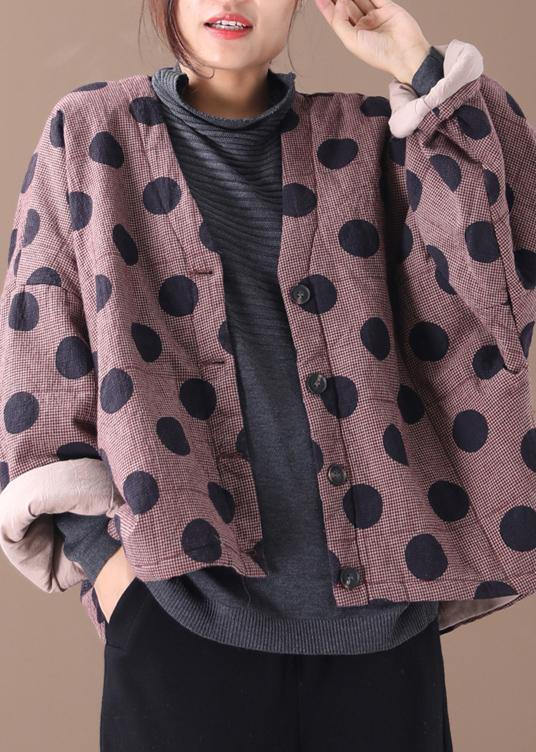 Dame Frakke V-Hals Button Down Rød Plaid 1