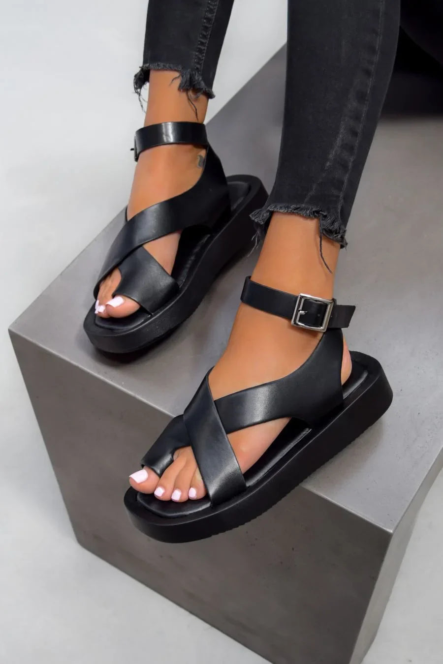 Dame Gladiator Sandaler i Tykt Design Syntetisk Materiale 1