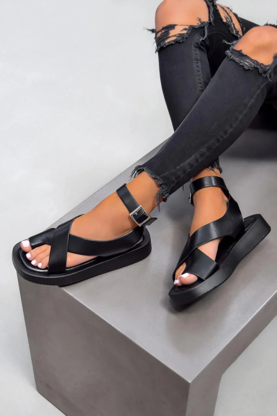 Dame Gladiator Sandaler i Tykt Design Syntetisk Materiale 4