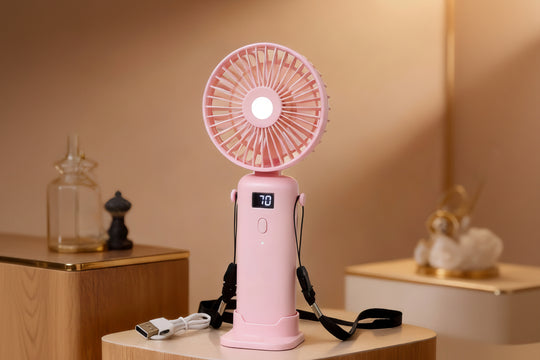 Dame Håndventilator Bærbar Ergonomisk Design 4