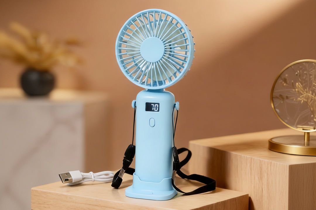 Dame Håndventilator Bærbar Ergonomisk Design 7