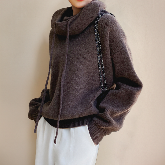Dame Højhalset Strik Rullekrave Sweater til Vintergarderobe 5