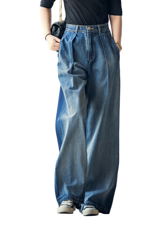 Dame Højtaljede Bukser med Brede Ben 0