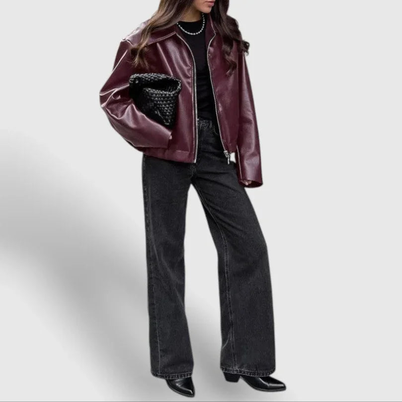 Dame Jakke med Lynlås og Standkrave 2