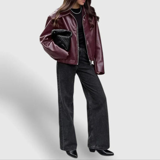 Dame Jakke med Lynlås og Standkrave 2