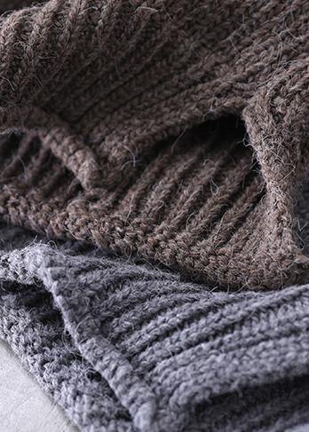 Dame Løs Strikket Vest med Hætte 7