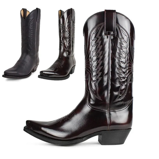Dame Mid-calf Støvler Spidse Kunstlæder Western Stil 0