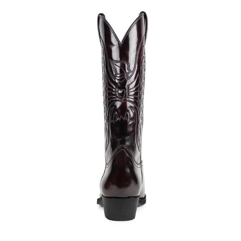 Dame Mid-calf Støvler Spidse Kunstlæder Western Stil 2
