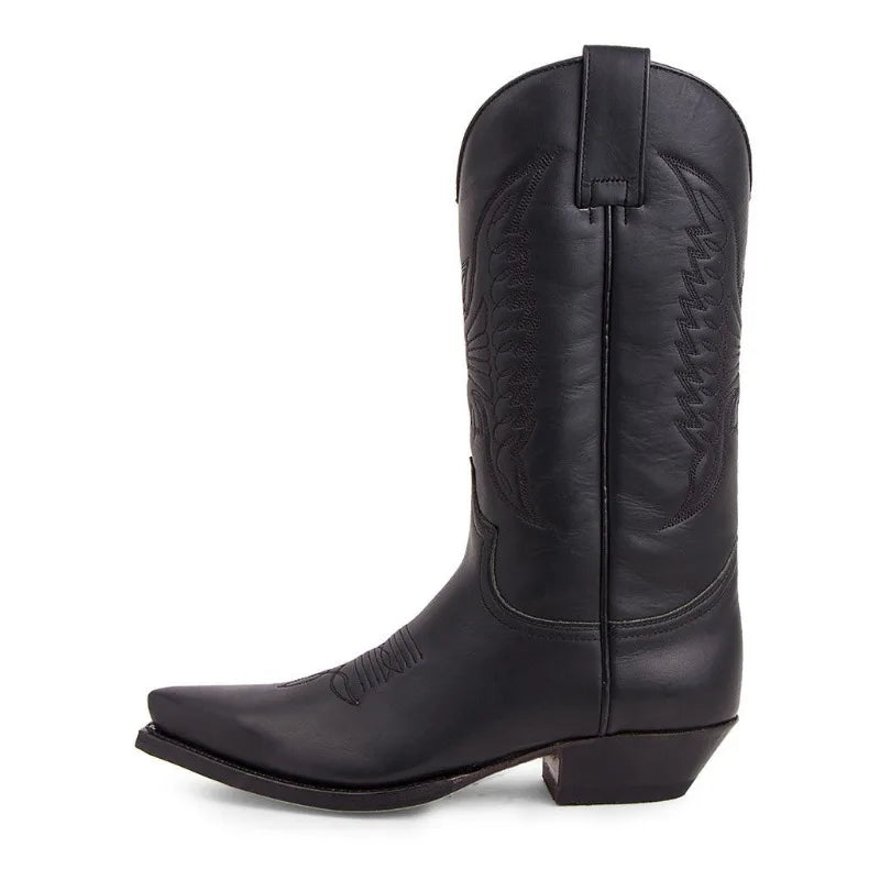 Dame Mid-calf Støvler Spidse Kunstlæder Western Stil 3