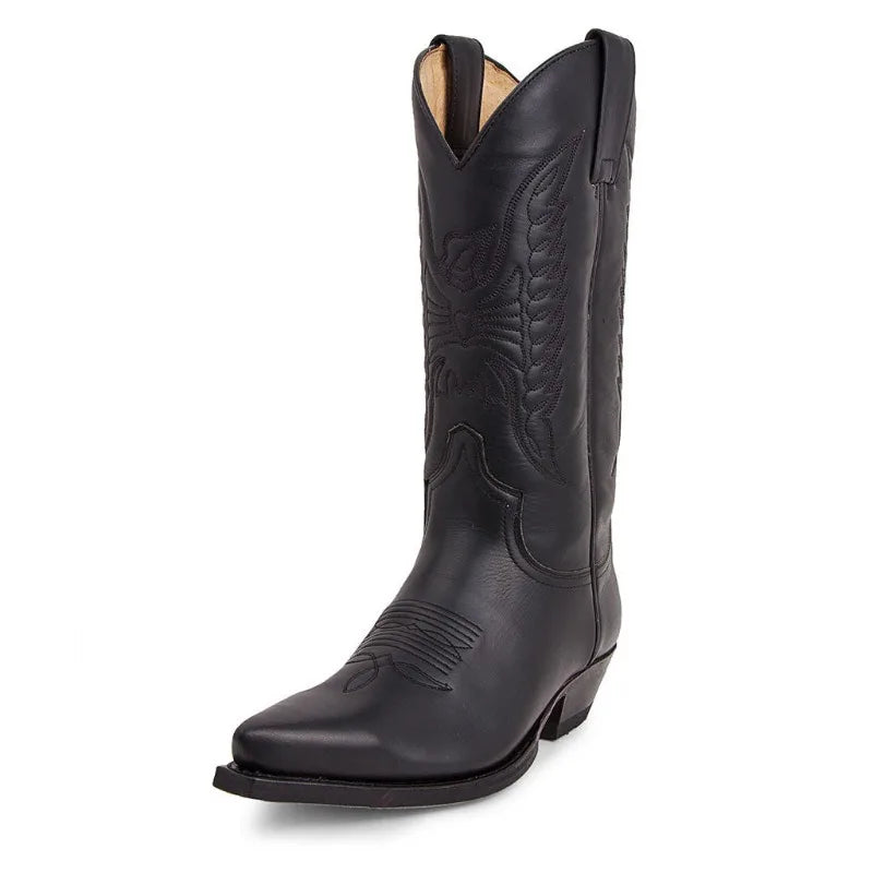 Dame Mid-calf Støvler Spidse Kunstlæder Western Stil 4