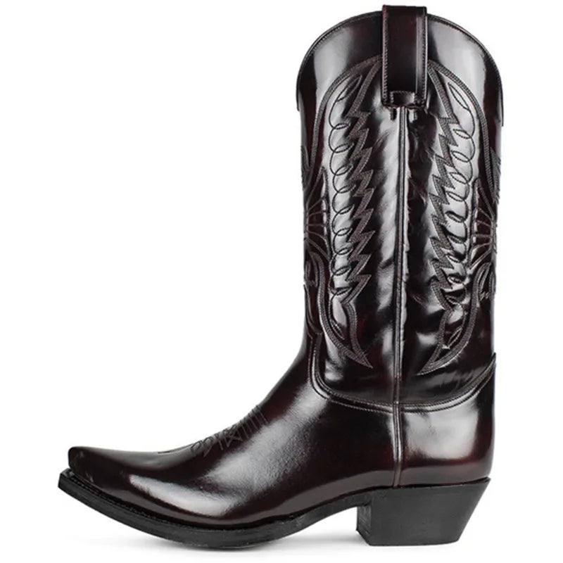 Dame Mid-calf Støvler Spidse Kunstlæder Western Stil 5