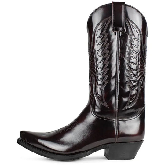 Dame Mid-calf Støvler Spidse Kunstlæder Western Stil 5
