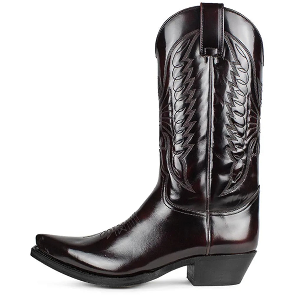 Dame Mid-calf Støvler Spidse Kunstlæder Western Stil 6