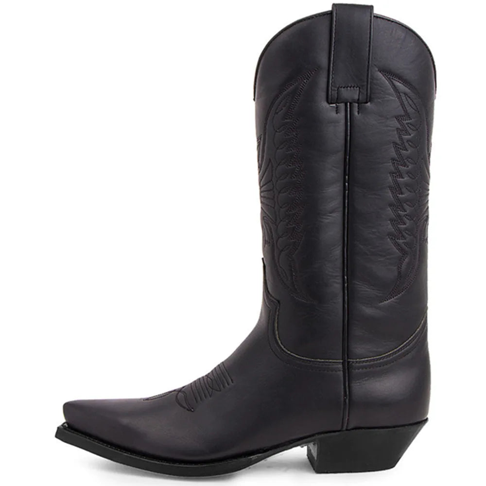 Dame Mid-calf Støvler Spidse Kunstlæder Western Stil 7