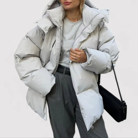 Dame Puffer Jakke Oversized Vinterstil 1