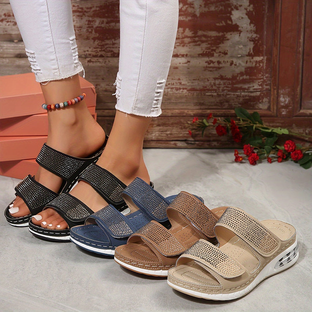 Dame Sandaler Ergonomisk Design Skridsikker Sål Veganske Materialer 8
