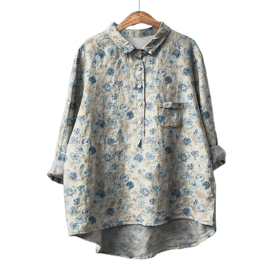 Dame Skjorte Blomstermønster Elegant 0