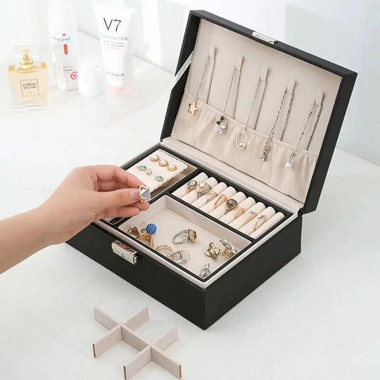 Dame Smykkeskrin Med 2-lags Design – Stilfuld Opbevaring Til Smykker Og Kosmetik 1