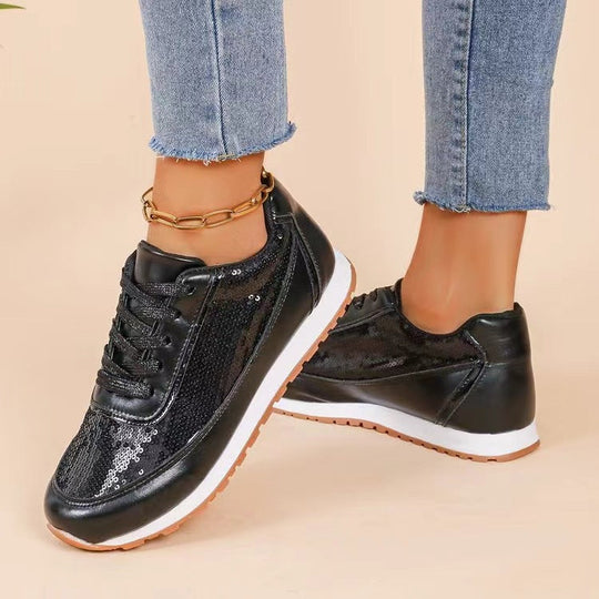 Dame Sneakers Glitrende Design Med Skridsikker Sål 2