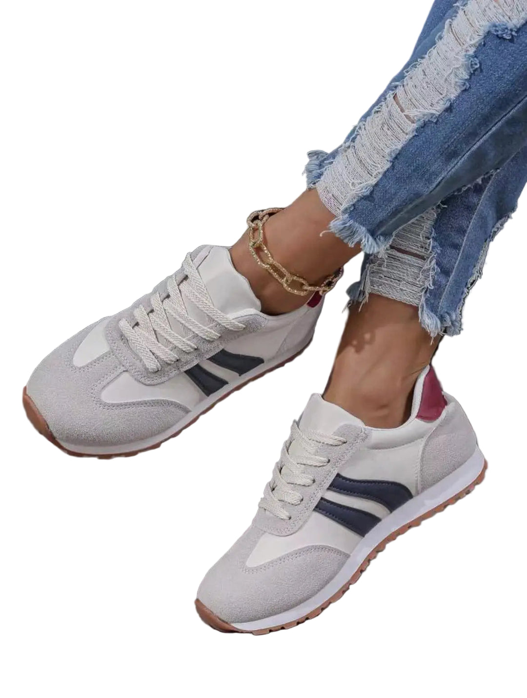 Dame Sneakers Lav Top Sporty Stil 0