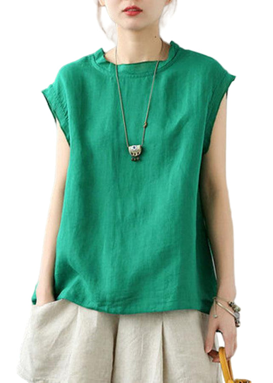 Dame Sommer Top O-hals Ærmeløs 0