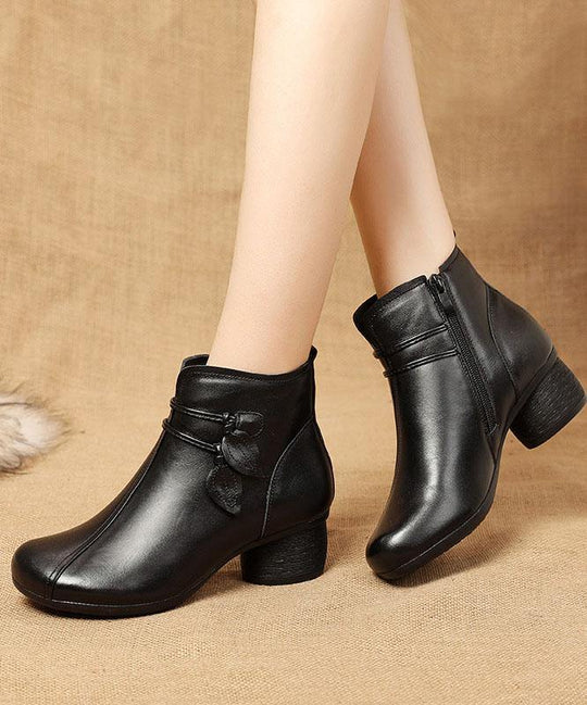 Dame Støvler med Lynlås og Chunky Hæl 1