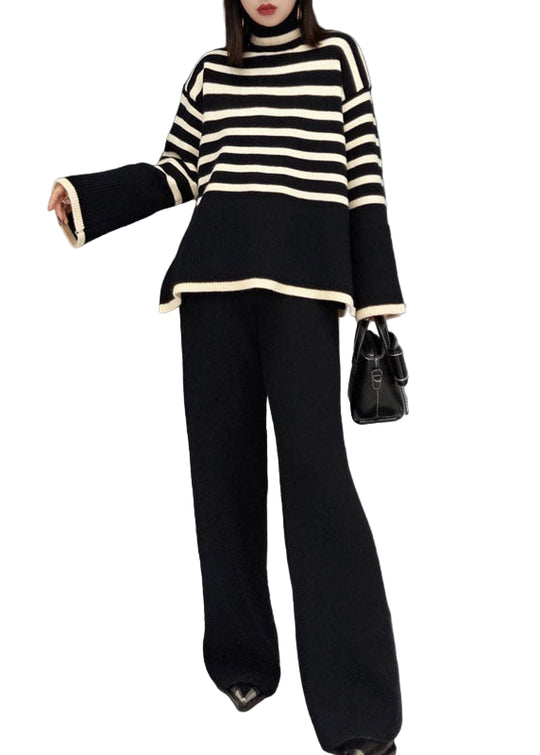 Dame To-delt Jakkesæt med Skildpaddehals 0