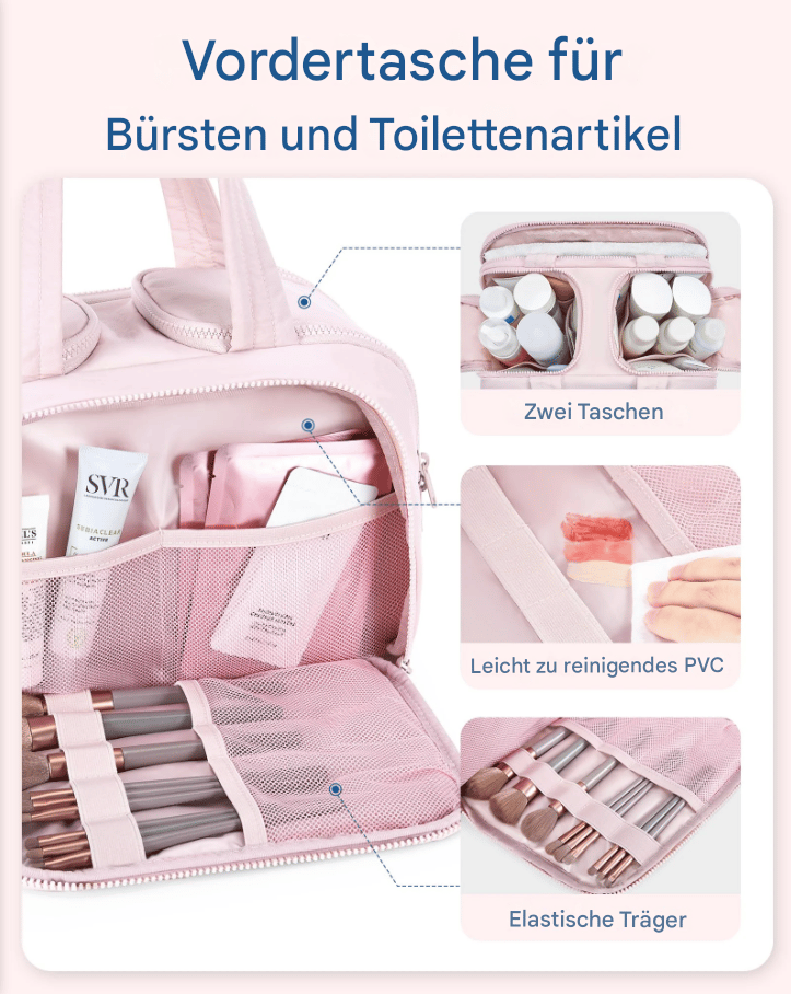 Dame Toilettaske Multifunktionel 4-i-1 Organizer til Rejse og Daglig Brug 5