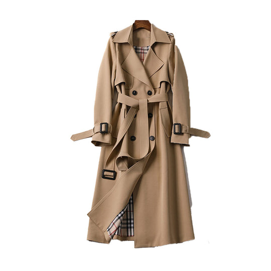 Dame Trenchcoat med Dobbelt Knapdesign 0