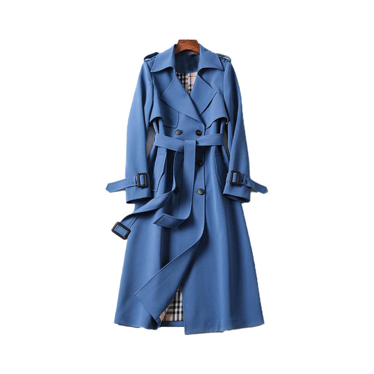 Dame Trenchcoat med Dobbelt Knapdesign 5