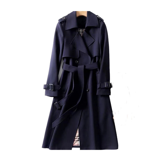 Dame Trenchcoat med Dobbelt Knapdesign 8
