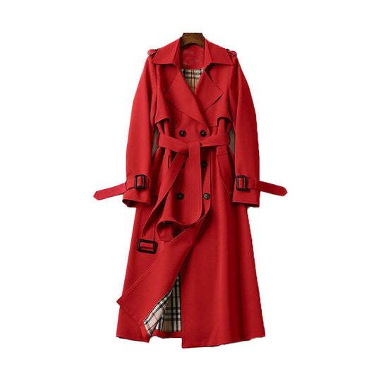 Dame Trenchcoat med Dobbelt Knapdesign 9