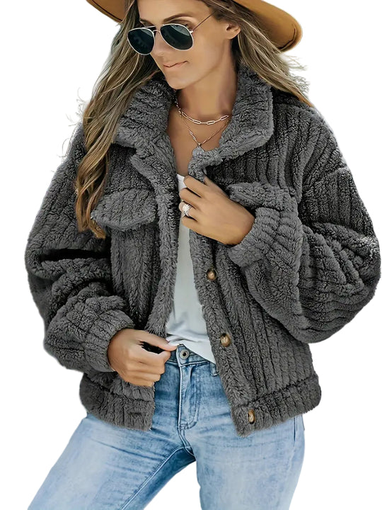 Dame Trucker Jakke med Faux Pels 0