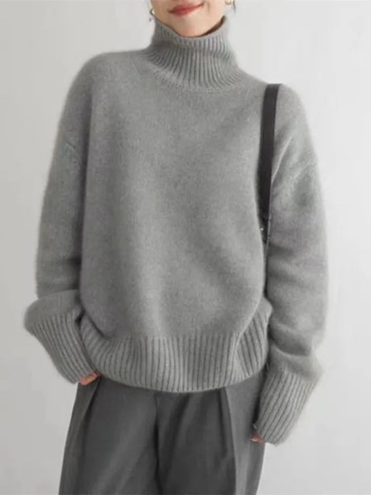Dame Turtleneck Trøje med Klassisk Design 3