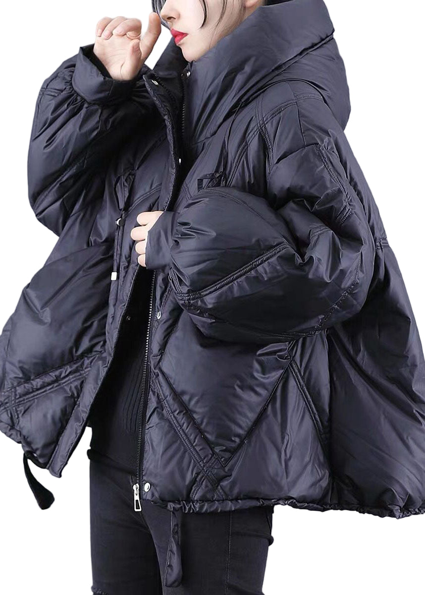 Dame Vinterjakke Med Hætte og Lynlås - Lang Vinterjakke Dame 0
