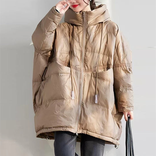 Dame Vinterjakke Oversize Puffer Med Hætte 12