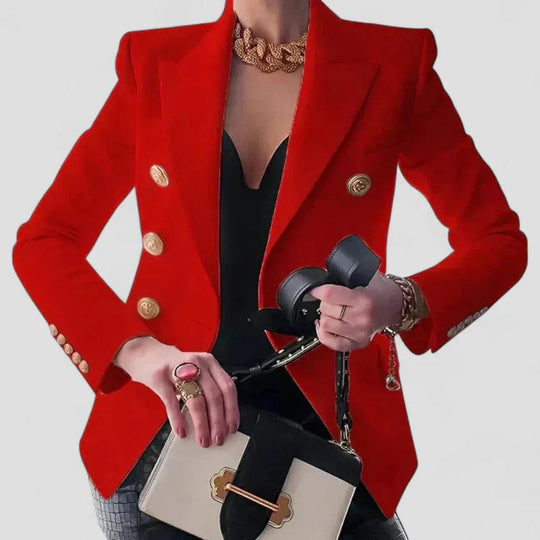 Dameblazer med dobbeltradet design 2