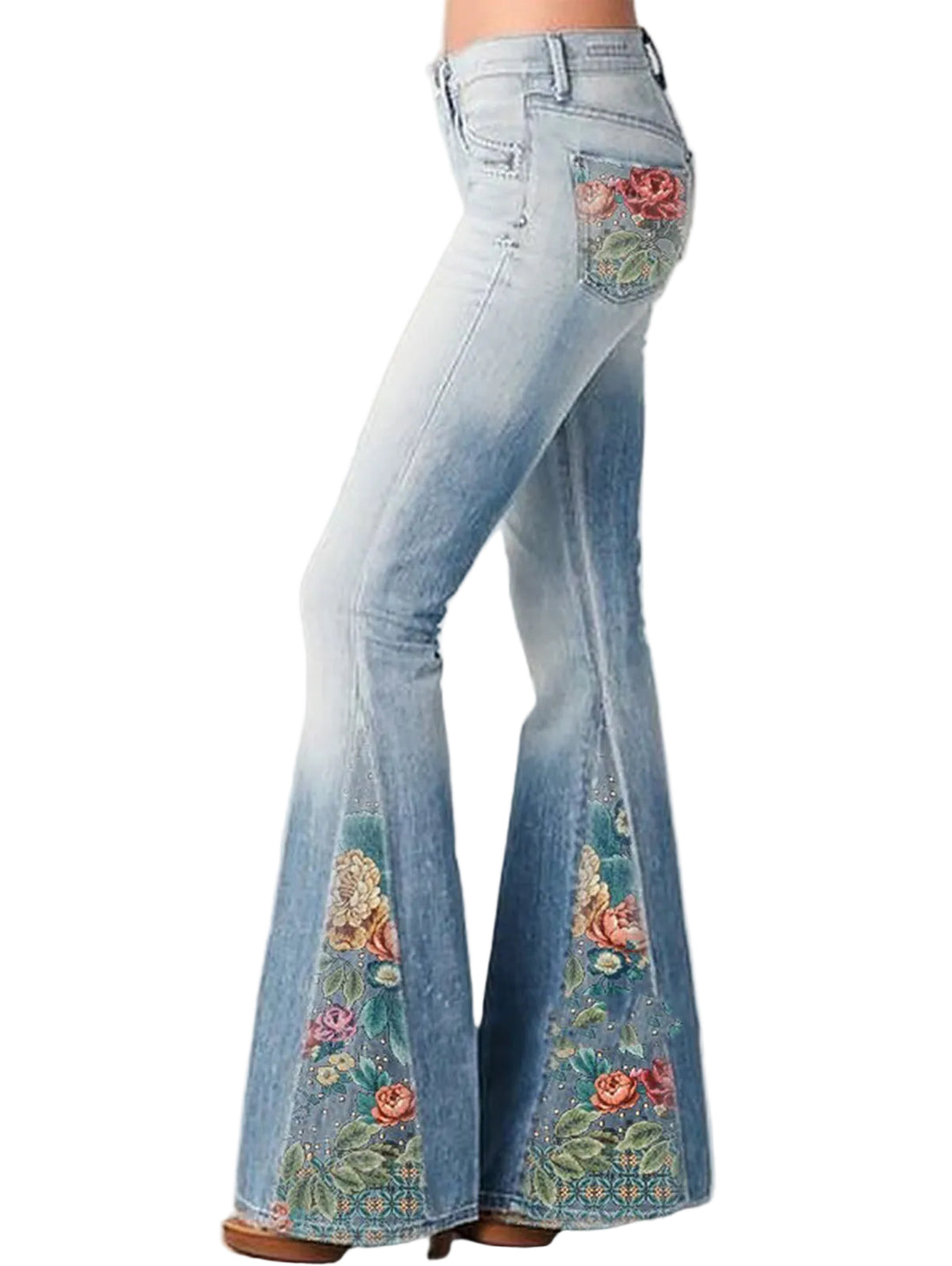 Damejeans med Blussede Ben 0