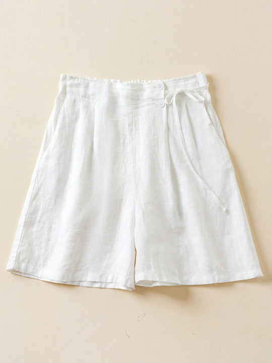 Damer Baggy Shorts Vævet Bomuld og Linned 1