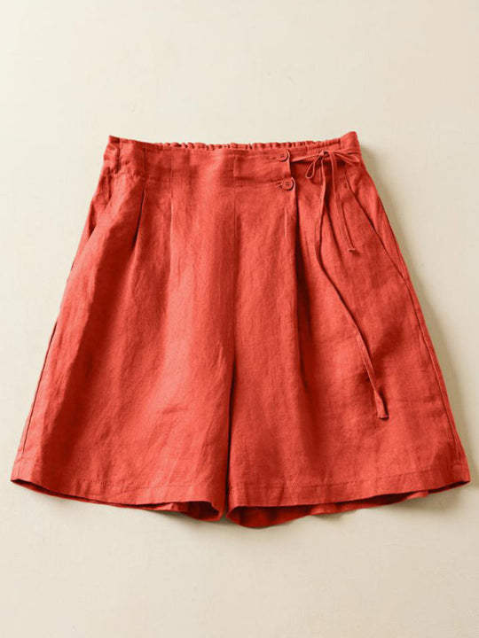 Damer Baggy Shorts Vævet Bomuld og Linned 4