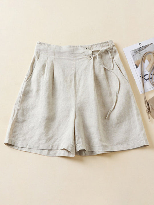 Damer Baggy Shorts Vævet Bomuld og Linned 5