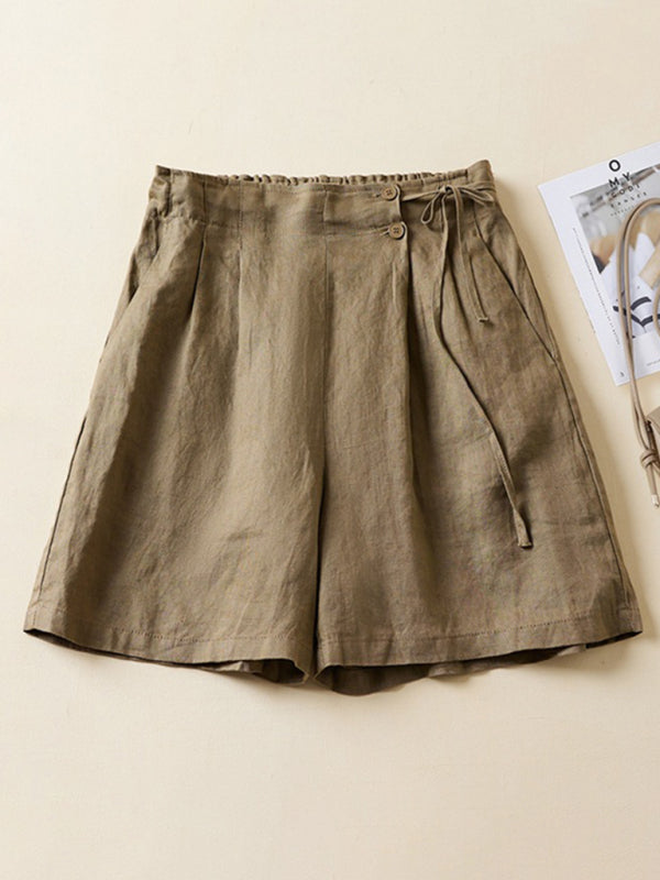 Damer Baggy Shorts Vævet Bomuld og Linned 6