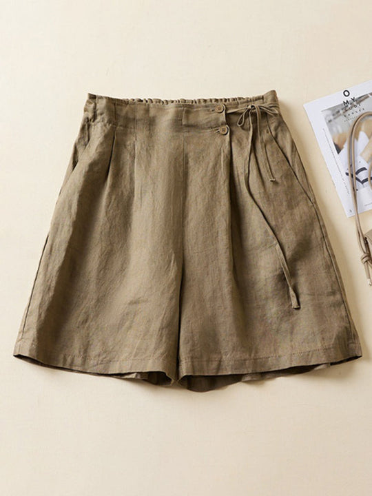 Damer Baggy Shorts Vævet Bomuld og Linned 6