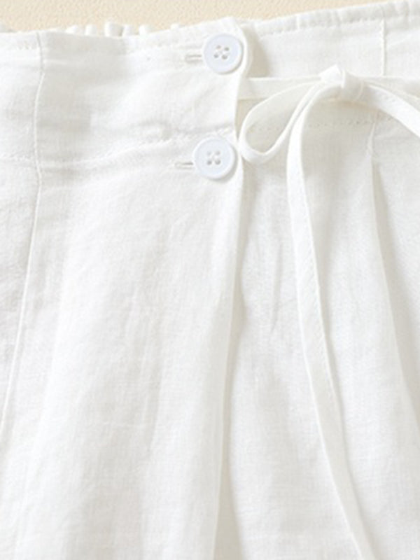 Damer Baggy Shorts Vævet Bomuld og Linned 7