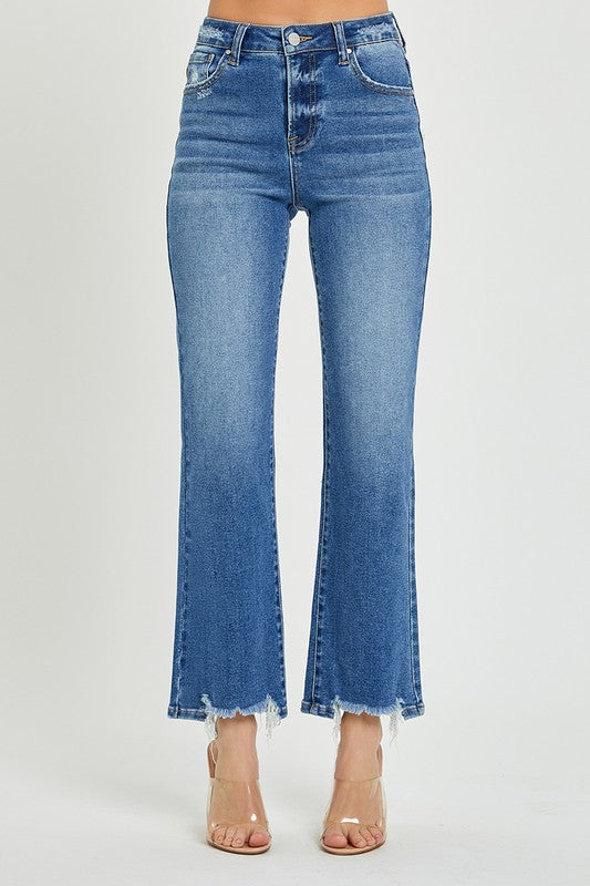 Damerne Høj Talje Ankel Jeans Afslappet Denim 1
