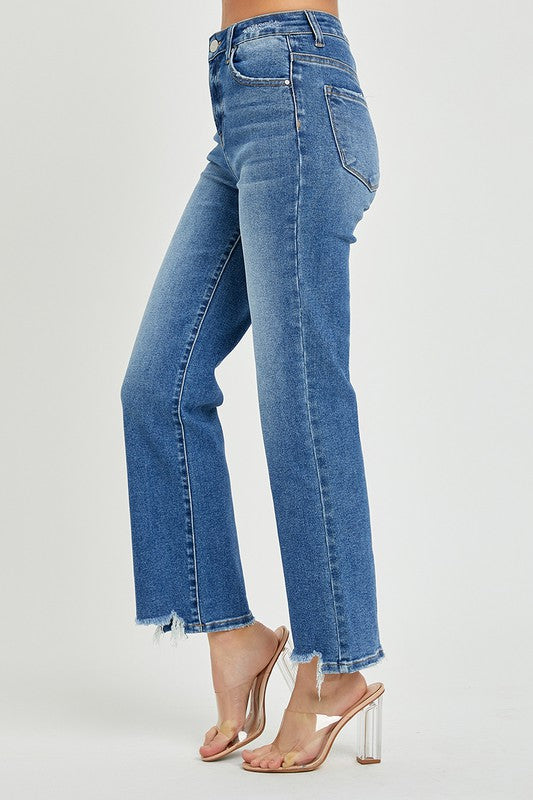 Damerne Høj Talje Ankel Jeans Afslappet Denim 3