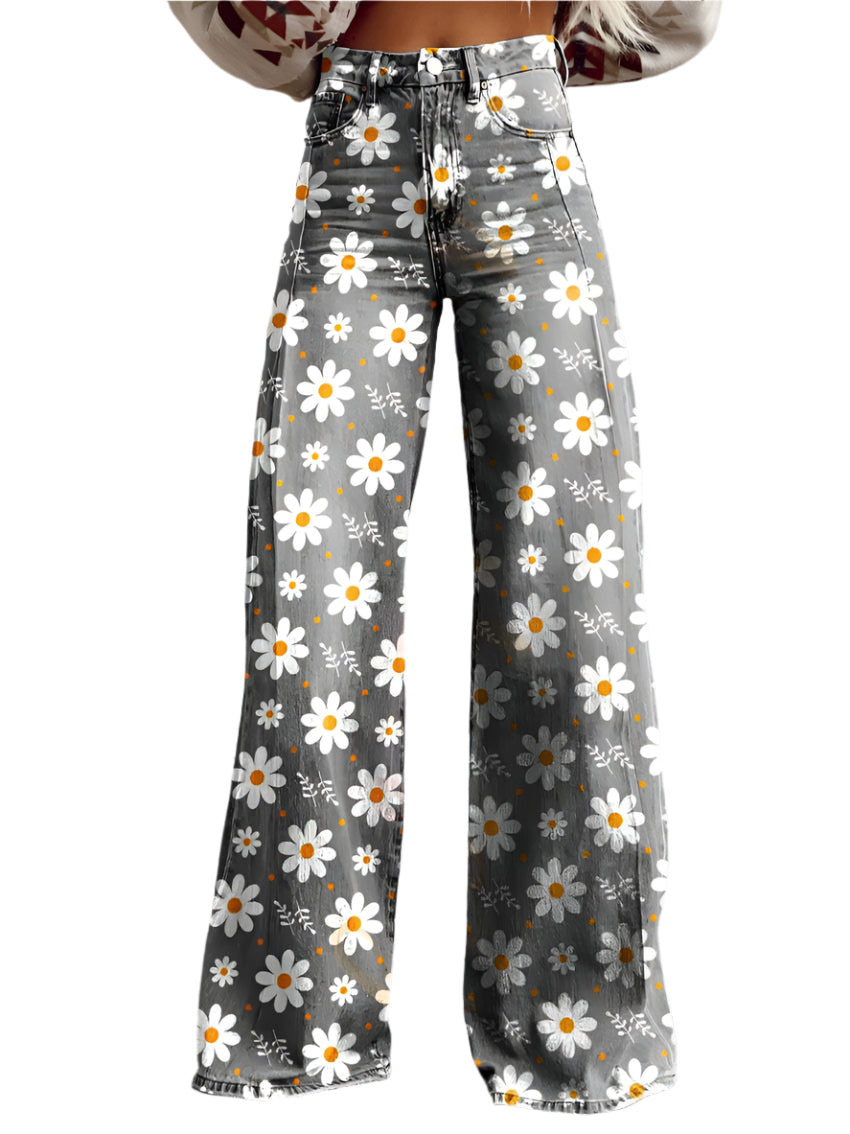 Damernes Lange Denim Bukser Casual Komfort 0