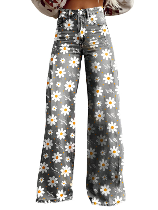 Damernes Lange Denim Bukser Casual Komfort 0