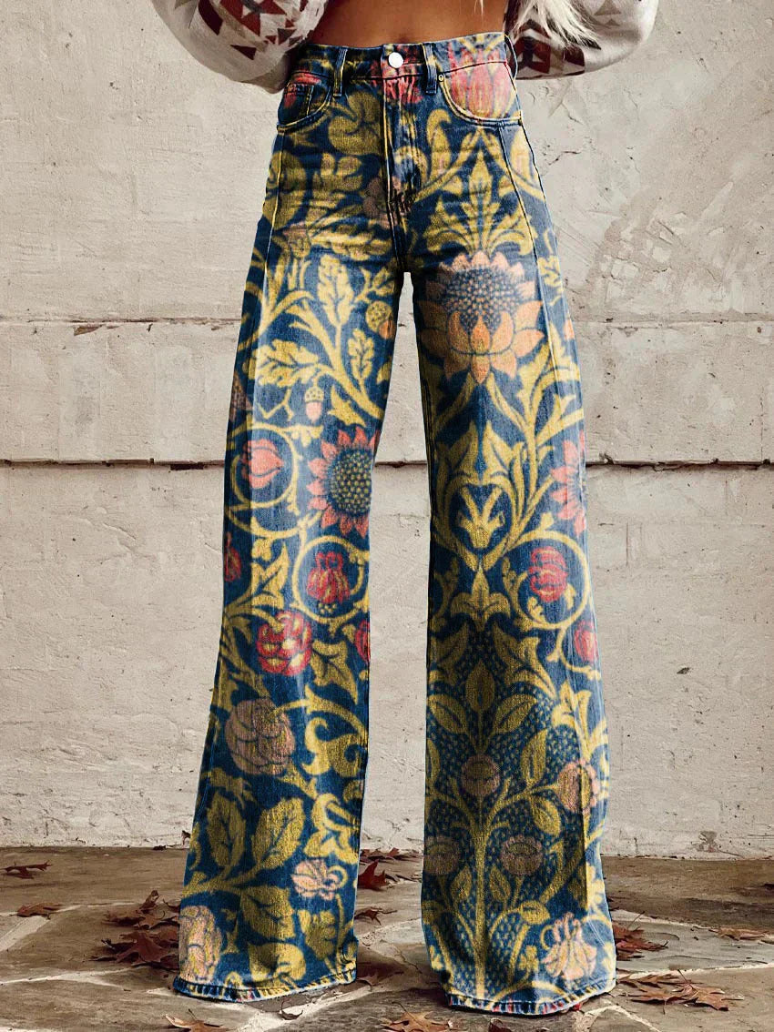 Damernes Lange Denim Bukser Casual Komfort 4