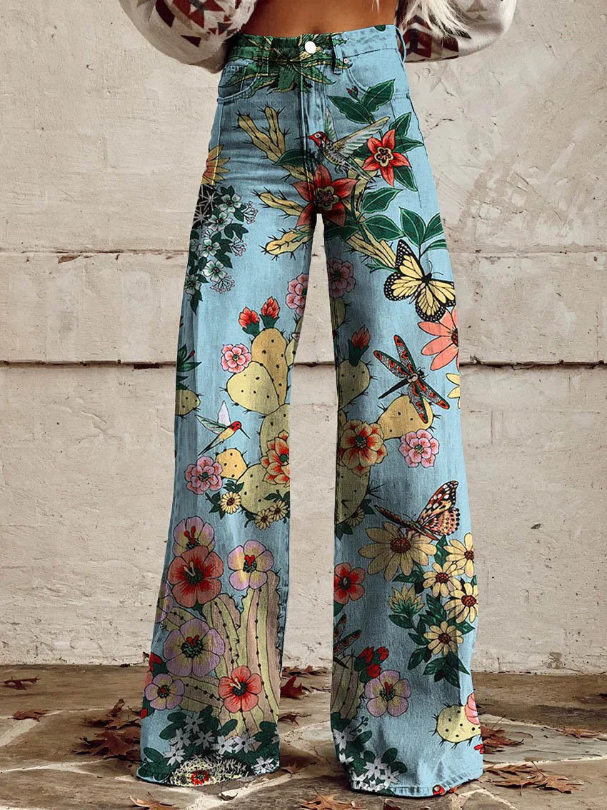 Damernes Lange Denim Bukser Casual Komfort 5